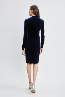 Elie Tahari Dresses & Jumpsuits|Suiting-Asymmetric Ruched Velvet Dress