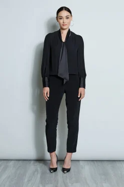 Elie Tahari Tops & Sweaters-Blouson Satin Tie Shirt