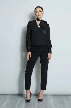 Elie Tahari Tops & Sweaters-Blouson Satin Tie Shirt