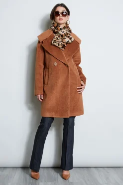 Elie Tahari Coats-Brushed Double Breasted Coat