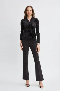 Elie Tahari Tops & Sweaters-Burnout Velvet Ruched Knit