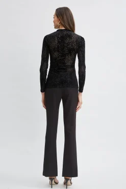 Elie Tahari Tops & Sweaters-Burnout Velvet Ruched Knit