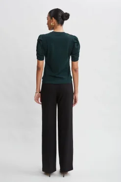 Elie Tahari Tops & Sweaters-Burnout Velvet Short Sleeve Sweater