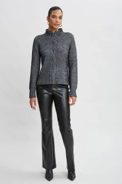 Elie Tahari Tops & Sweaters-Cable Front Cotton Merino Sweater