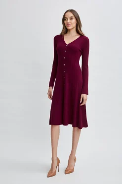 Elie Tahari Dresses & Jumpsuits|Long Sleeve Dresses-Cashmere Fit & Flare Dress