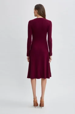Elie Tahari Dresses & Jumpsuits|Long Sleeve Dresses-Cashmere Fit & Flare Dress