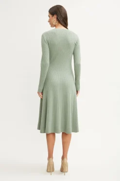 Elie Tahari Dresses & Jumpsuits|Long Sleeve Dresses-Cashmere Fit & Flare Dress