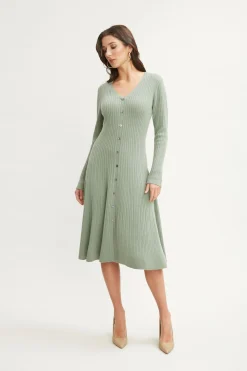 Elie Tahari Dresses & Jumpsuits|Long Sleeve Dresses-Cashmere Fit & Flare Dress