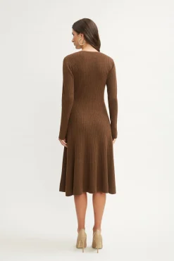 Elie Tahari Dresses & Jumpsuits|Long Sleeve Dresses-Cashmere Fit & Flare Dress