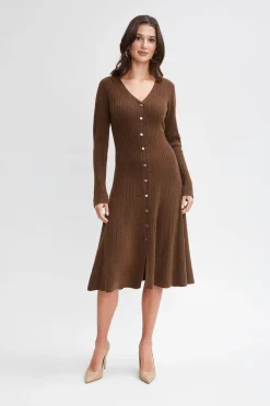 Elie Tahari Dresses & Jumpsuits|Long Sleeve Dresses-Cashmere Fit & Flare Dress