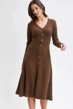 Elie Tahari Dresses & Jumpsuits|Long Sleeve Dresses-Cashmere Fit & Flare Dress