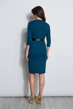 Elie Tahari Dresses & Jumpsuits|Long Sleeve Dresses-Chain Belt Dart Dress