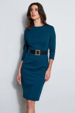 Elie Tahari Dresses & Jumpsuits|Long Sleeve Dresses-Chain Belt Dart Dress