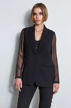 Elie Tahari Jackets & Blazers|Suiting-Chiffon Combo Crepe Blazer