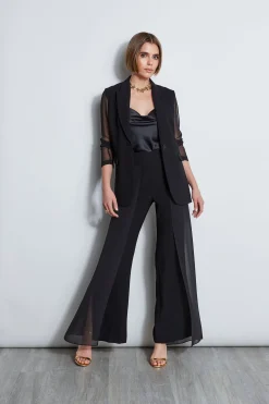 Elie Tahari Jackets & Blazers|Suiting-Chiffon Combo Crepe Blazer