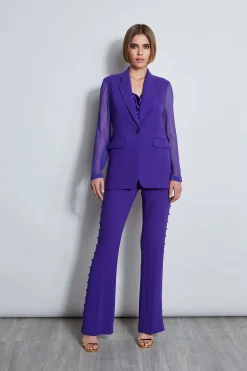 Elie Tahari Jackets & Blazers|Suiting-Chiffon Combo Crepe Blazer