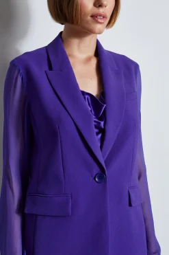 Elie Tahari Jackets & Blazers|Suiting-Chiffon Combo Crepe Blazer