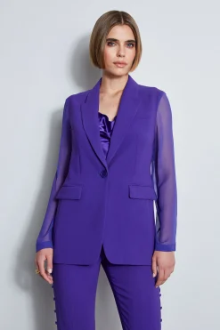 Elie Tahari Jackets & Blazers|Suiting-Chiffon Combo Crepe Blazer
