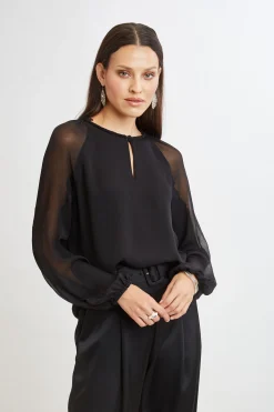 Elie Tahari Tops & Sweaters-Chiffon Combo Georgette Shirt