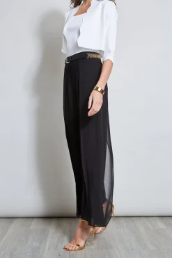 Elie Tahari Bottoms-Chiffon Panel Pant