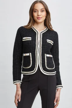 Elie Tahari Tops & Sweaters|Suiting-Contrast Cardigan Sweater
