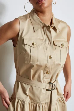 Elie Tahari Dresses & Jumpsuits|Sleeveless Dresses-Cotton Utility Dress