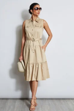 Elie Tahari Dresses & Jumpsuits|Sleeveless Dresses-Cotton Utility Dress