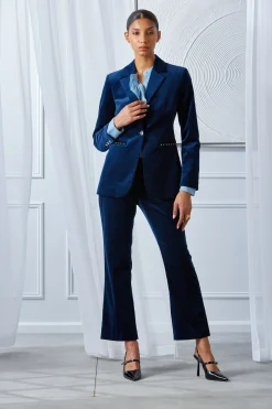 Elie Tahari Bottoms|Suiting-Cotton Velvet Flare Pant