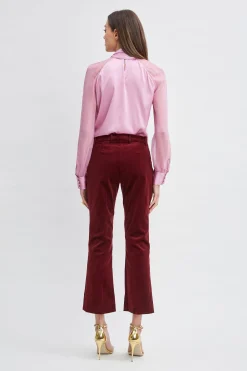 Elie Tahari Bottoms|Suiting-Cotton Velvet Flare Pant