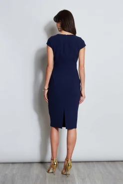 Elie Tahari Dresses & Jumpsuits|Short Sleeve Dresses-Crepe Keyhole Dart Dress