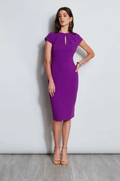 Elie Tahari Dresses & Jumpsuits|Short Sleeve Dresses-Crepe Keyhole Dart Dress