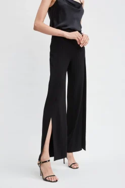 Elie Tahari Bottoms|Suiting-Crepe Overlay Slit Pant