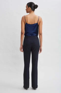 Elie Tahari Bottoms-Crepe Seam Slit Flare Pant