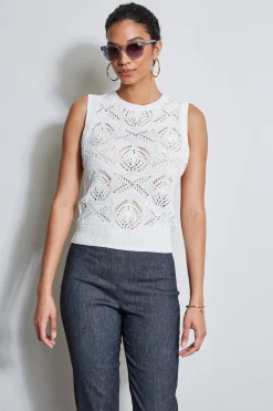 Elie Tahari Tops & Sweaters-Crochet Cotton Sweater Tank
