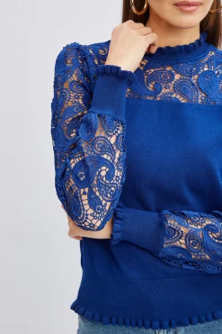 Elie Tahari Tops & Sweaters-Crochet Long Sleeve Sweater