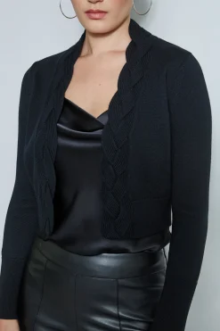 Elie Tahari Tops & Sweaters-Cropped Cable Cardigan