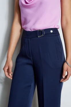 Elie Tahari Bottoms-Cropped Wide Leg Belted Pant