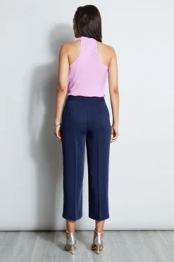 Elie Tahari Bottoms-Cropped Wide Leg Belted Pant