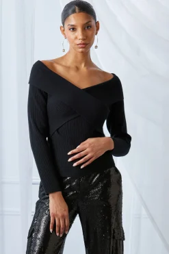 Elie Tahari Tops & Sweaters-Cross Shoulder Cashmere Merino Sweater