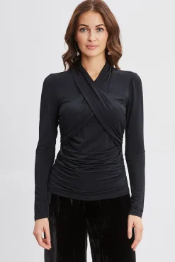 Elie Tahari Tops & Sweaters-Crossover Ruched Knit