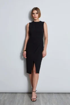 Elie Tahari Dresses & Jumpsuits|Sleeveless Dresses-Dart Neck Faux Wrap Dress