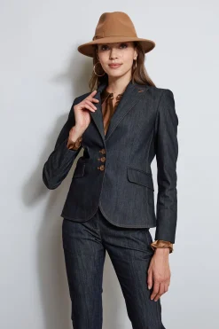 Elie Tahari Jackets & Blazers-Denim 3 Button Blazer
