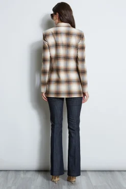 Elie Tahari Jackets & Blazers-Double Breasted Ombre Plaid Blazer