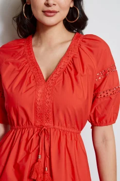 Elie Tahari Dresses & Jumpsuits|Short Sleeve Dresses-Embroidered Short Sleeve Dress