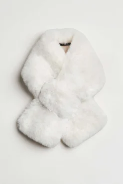 Elie Tahari Fragrance|Gloves-Faux Fur Pull Through Scarf