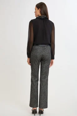 Elie Tahari Bottoms|Suiting-Fit & Flare Metallic Tweed Pant