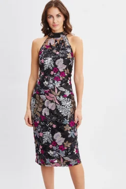 Elie Tahari Dresses & Jumpsuits-Floral Sequin Halter Dress