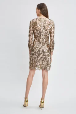 Elie Tahari Dresses & Jumpsuits-Floral Sequin Long Sleeve Dress