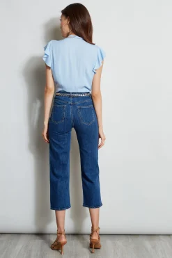 Elie Tahari Tops & Sweaters-Flutter Sleeve Tie Shirt