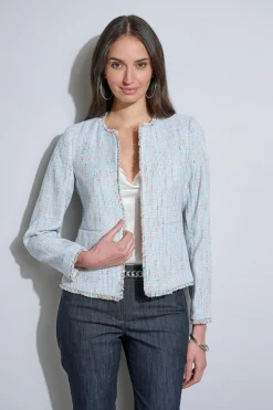 Elie Tahari Jackets & Blazers-Fringe Edge Tweed Jacket